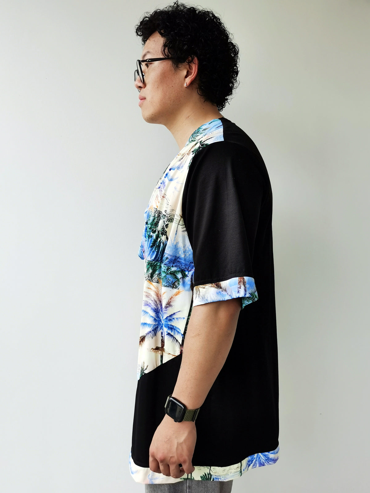 Men’s Long Yunnan Crossover V-Neck T Shirt
